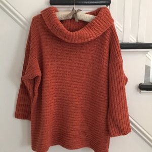 Orange and Black funnel neck sweater